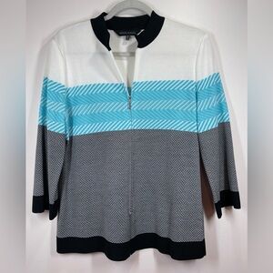 NWOT MING WANG Women’s‎ Knit Three-Tone Jacket Size Medium